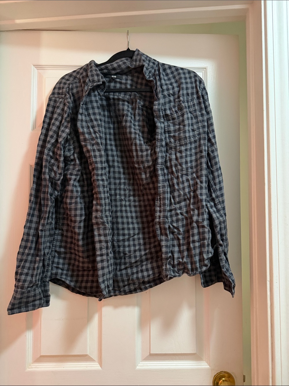 Uniqlo Black and Charcoal Checkered Button-Down Shirt
